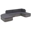 Image de Vidaxl Salon De Jardin 6 Pcs Avec Coussins RÃ©sine TressÃ©e Gris