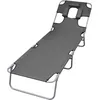 Image de Chaise Longue Pliable Et Coussin De TÃªte Dossier RÃ©glable Gris