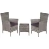 Image de Vidaxl Mobilier De Bistro 3 Pcs RÃ©sine TressÃ©e Gris