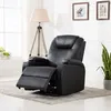 Image de vidaXL Fauteuil Ã  bascule de massage Noir Similicuir