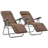 Image de Vidaxl Chaises Pliables De Jardin Avec Coussins 2 Pcs Marron