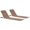 Image de Vidaxl Tapis De Plage Pliables 2 Pcs Acier Et Tissu Marron