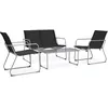 Image de Salon De Jardin 4 Pcs Tissu Et Acier Noir