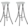 Image de vidaXL Tabourets de bar pliables 2 pcs PEHD et acier Blanc