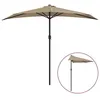 Image de Vidaxl Parasol De Balcon Avec MÃ¢t En Aluminium Taupe 270x135 Cm Demi