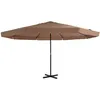 Image de Vidaxl Parasol D'extÃ©rieur Avec Poteau En Aluminium 500 Cm Taupe