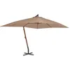 Image de vidaXL Parasol en porte-Ã -faux avec mÃ¢t en bois 400x300 cm Taupe