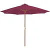 Image de Vidaxl Parasol Avec MÃ¢t En Bois 300 Cm Rouge Bordeaux