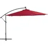 Image de vidaXL Parasol en porte-Ã -faux avec mÃ¢t en aluminium 350 cm Bordeaux
