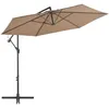 Image de vidaXL Parasol en porte-Ã -feux avec poteau en aluminium 300 cm Taupe
