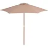 Image de Vidaxl Parasol D'extÃ©rieur Avec MÃ¢t En Bois 270 Cm Taupe