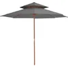 Image de Vidaxl Parasol Double Avec MÃ¢t En Bois 270 Cm Anthracite