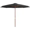 Image de Vidaxl Parasol Avec MÃ¢t En Bois 350 Cm Anthracite