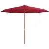Image de Vidaxl Parasol D'extÃ©rieur Avec MÃ¢t En Bois 350 Cm Bordeaux
