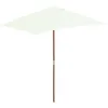 Image de Vidaxl Parasol Avec MÃ¢t En Bois 150 X 200 Cm Sable