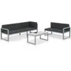 Image de Salon De Jardin 3 Pcs Et Coussins Aluminium Noir