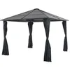 Image de Vidaxl Tonnelle Avec Rideau Aluminium 3x3 M Noir