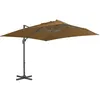 Image de vidaXL Parasol dÃ©portÃ© avec mÃ¢t en aluminium 300x300 cm taupe