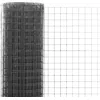 Image de vidaXL Grillage acier et revÃªtement en PVC 25 x 1 m gris