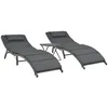 Image de Ensemble De Chaises Longues Pliables 5 Pcs RÃ©sine TressÃ©e Gris