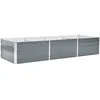 Image de JardiniÃ¨re ÃlevÃ©e Pour Jardin Avec Fond Ouvert Acier GalvanisÃ© 240x80x45 Cm Gris