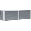 Image de JardiniÃ¨re ÃlevÃ©e Pour Jardin Avec Fond Ouvert Acier GalvanisÃ© 160x40x45 Cm Gris