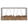 Image de Abri Ã  Bois de Jardin avec Sol VentilÃ© Acier GalvanisÃ© Gris 330x84x152 cm