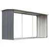 Image de Abri Ã Bois De Jardin Avec Sol VentilÃ© Acier GalvanisÃ© Gris 330x92x153 Cm