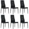 Image de Chaises De Salle Ã Manger 6 Pcs Noir Similicuir
