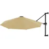 Image de vidaXL Parasol mural avec mÃ¢t mÃ©tallique 300 cm Taupe