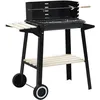 Image de vidaXL Barbecue au charbon de bois avec roulettes