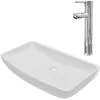 Image de Lavabo et mitigeur CÃ©ramique Rectangulaire Blanc