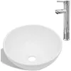 Image de Lavabo de salle de bain avec mitigeur CÃ©ramique Rond Blanc