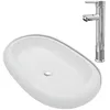 Image de Lavabo de salle de bain avec mitigeur CÃ©ramique Ovale Blanc