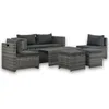 Image de Vidaxl Salon De Jardin 6 Pcs Avec Coussins RÃ©sine TressÃ©e Gris