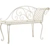 Image de Chaise Longue De Jardin 128 Cm MÃ©tal Antique Blanc