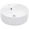 Image de Lavabo avec DÃ©bordement Design Brillant CÃ©ramique Blanche 36x13 cm