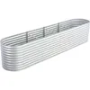 Image de Vidaxl Lit SurÃ©levÃ© De Jardin 400x80x81 Cm Acier GalvanisÃ© ArgentÃ©