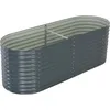Image de vidaXL Lit surÃ©levÃ© de jardin 240x80x81 cm Acier galvanisÃ© Gris