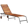 Image de Vidaxl Chaise Longue Avec Pieds En Acier Bois D'acacia Massif