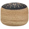 Image de Pouf Fait Ã La Main Bleu 45 X 30 Cm Jute