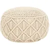 Image de Vidaxl Pouf Fait Ã La Main En MacramÃ© 45 X 30 Cm Coton