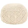 Image de Vidaxl Pouf Fait Ã La Main En MacramÃ© 45 X 30 Cm Coton