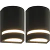 Image de Vidaxl Appliques Murales D'extÃ©rieur 2 Pcs 35 W Noir Demi-Rond