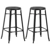 Image de vidaXL Tabourets de bar lot de 2 noir acier