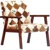 Image de Prolenta Premium - Fauteuil Blanc et marron Cuir vÃ©ritable de chÃ¨vre