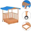 Image de Maison De Jeu D'enfants Et Bac Ã Sable Bois De Sapin Bleu Uv50