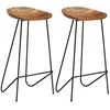 Image de Vidaxl Tabourets De Bar 2 Pcs Bois D'acacia Massif