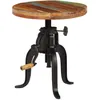 Image de Vidaxl Table D'appoint 45x (45-62) Cm Bois De RÃ©cupÃ©ration Et Fonte