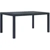 Image de Table De Jardin 150 X 90 X 72 Cm En Rotin SynthÃ©tique, Anthracite, Durable Et LÃ©gÃ¨re.